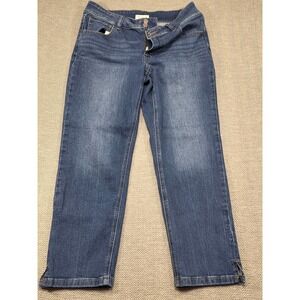 M Jeans by Maurices Mid Rise Slim Straight Ankle Jeans Size 10‎ Blue Denim